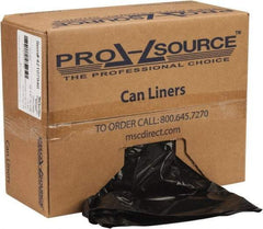 PRO-SOURCE - 1.5 mil Thick, Heavy-Duty Trash Bags - Linear Low-Density Polyethylene (LLDPE), Flat Pack Dispenser, 43" Wide x 47" High, Black - Exact Tool & Supply