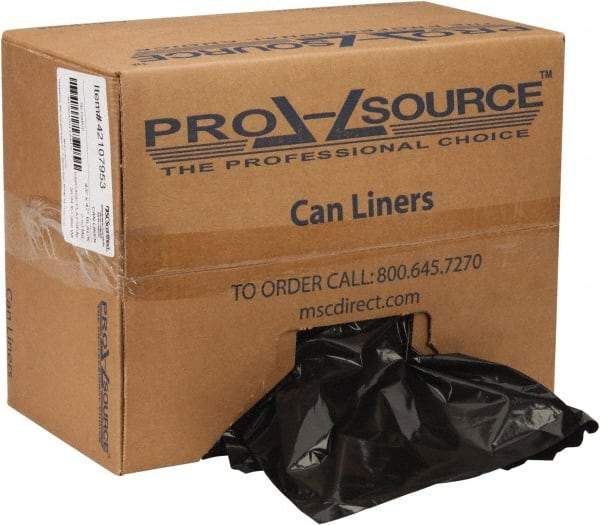 PRO-SOURCE - 2 mil Thick, Heavy-Duty Trash Bags - Linear Low-Density Polyethylene (LLDPE), Flat Pack Dispenser, 43" Wide x 47" High, Black - Exact Tool & Supply