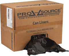 PRO-SOURCE - 1.65 mil Thick, Heavy-Duty Trash Bags - Linear Low-Density Polyethylene (LLDPE), Flat Pack Dispenser, 38" Wide x 58" High, Black - Exact Tool & Supply