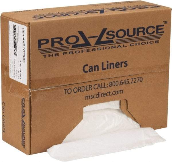 PRO-SOURCE - 1.5 mil Thick, Heavy-Duty Trash Bags - Hexene Resins, Roll Dispenser, 43" Wide x 47" High, Clear - Exact Tool & Supply