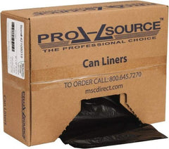 PRO-SOURCE - 1.1 mil Thick, Heavy-Duty Trash Bags - Hexene Resins, Roll Dispenser, 38" Wide x 58" High, Black - Exact Tool & Supply