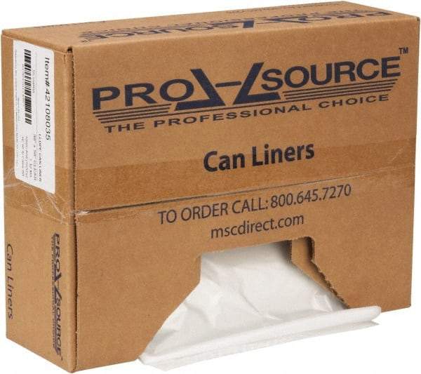 PRO-SOURCE - 1.1 mil Thick, Heavy-Duty Trash Bags - Hexene Resins, Roll Dispenser, 38" Wide x 58" High, Clear - Exact Tool & Supply