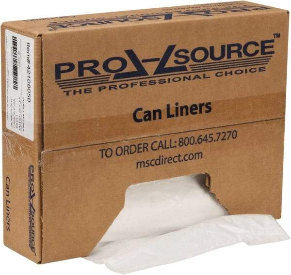 PRO-SOURCE - 1.1 mil Thick, Heavy-Duty Trash Bags - Hexene Resins, Roll Dispenser, 43" Wide x 47" High, Clear - Exact Tool & Supply