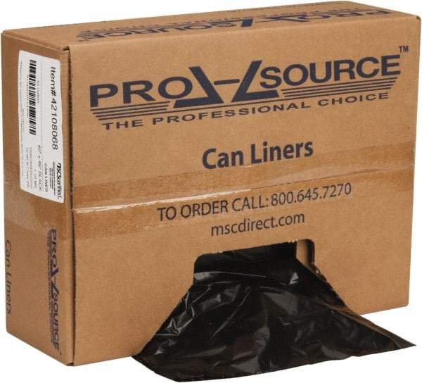PRO-SOURCE - 1.1 mil Thick, Heavy-Duty Trash Bags - Hexene Resins, Roll Dispenser, 40" Wide x 46" High, Black - Exact Tool & Supply