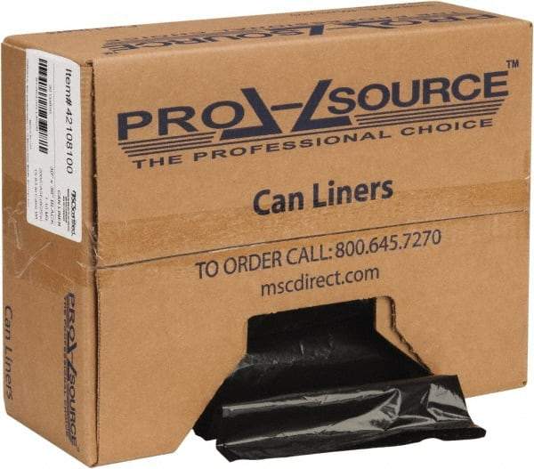 PRO-SOURCE - 1.1 mil Thick, Heavy-Duty Trash Bags - Hexene Resins, Roll Dispenser, 30" Wide x 36" High, Black - Exact Tool & Supply