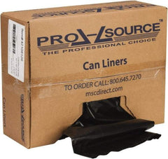 PRO-SOURCE - 3 mil Thick, Contractor Trash Bags - Linear Low-Density Polyethylene (LLDPE), Flat Pack Dispenser, 32" Wide x 50" High, Black - Exact Tool & Supply