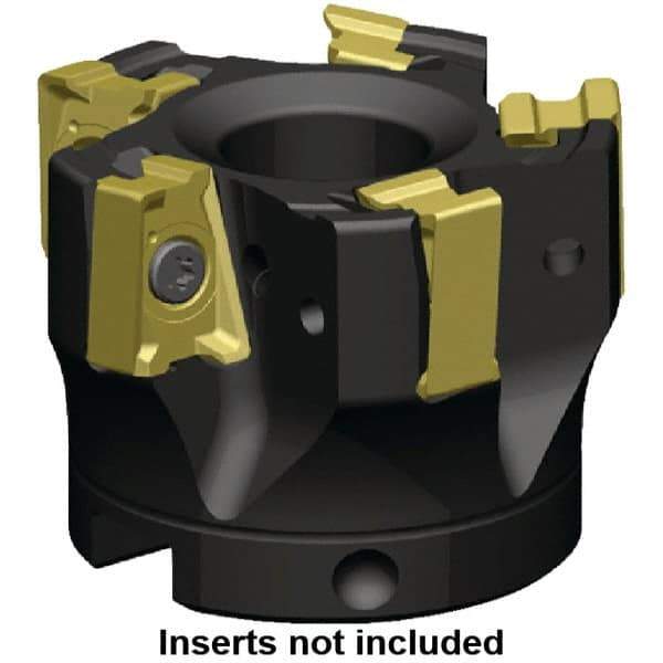 Kennametal - 8 Inserts, 3-15/16" Cut Diam, 1.26" Arbor Diam, 15.5mm Max Depth of Cut, Indexable Square-Shoulder Face Mill - 0° Lead Angle, 50.021" High, LNGU15T608SRGE Insert Compatibility, Series MILL 4-15 - Exact Tool & Supply