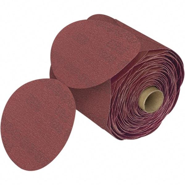 3M - 5" Diam, 240 Grit Aluminum Oxide Adhesive PSA Disc - Very Fine Grade, Reddish Brown, Film Backing, Flexible, Use with Random Orbital Sanders - Exact Tool & Supply