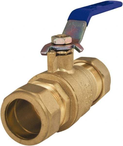 Legend Valve - 1/2" Pipe, Full Port, Lead Free Brass Full Port Ball Valve - 2 Piece, Comp x Comp Ends, Lever Handle, 600 WOG - Exact Tool & Supply