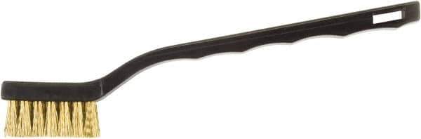 Hyde Tools - 3 Piece Brass Hand Wire Brush Set - 2" Brush Length, 7" OAL, 1/2" Shank Diam - Exact Tool & Supply