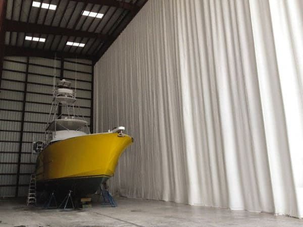 Singer Safety - 6 Ft. Wide x 8 Ft. High, 15 mil Thick Laminated Polyester Vinyl Welding Curtain Kit Wall Partition - Exact Tool & Supply