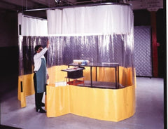 Singer Safety - 6 Ft. Wide x 8 Ft. High, 14 mil Thick Laminated Polyester Vinyl Welding Curtain Kit Wall Partition - Exact Tool & Supply