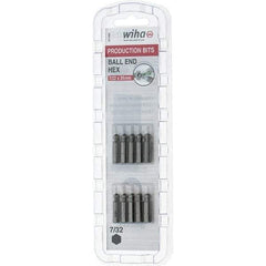 Wiha - 1/4" Drive, Hex Inch Screwdriver Bit - 1" OAL - Exact Tool & Supply
