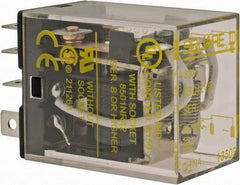 Square D - Electromechanical Plug-in General Purpose Relay - 10 Amp at 240 VAC, DPDT, 24 VDC - Exact Tool & Supply
