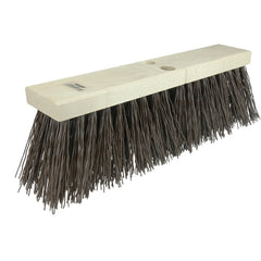 18″ Street Broom, 5-1/4″ Trim Length, Brown Polypropylene Fill - Exact Tool & Supply