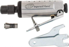 Ingersoll-Rand - 1/4" Collet, Straight Handle, Angle Air Die Grinder - 28,000 RPM, Front Exhaust, 24 CFM, 0.25 hp, 1/4" Inlet - Exact Tool & Supply