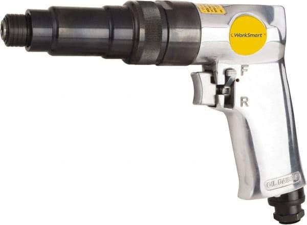 Value Collection - 1/4" Bit Holder, 1,800 RPM, Pistol Grip Handle Air Screwdriver - 2-1/2 to 5.8 Ft/Lb Torque, 1/4" Inlet, 4 CFM - Exact Tool & Supply