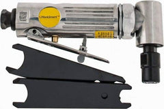 Value Collection - 1/4" Collet, Angle Handle, Air Angle Die Grinder - 22,000 RPM, Rear Exhaust, 4 CFM, 0.3 hp, 90 psi, 1/4 NPT Inlet - Exact Tool & Supply