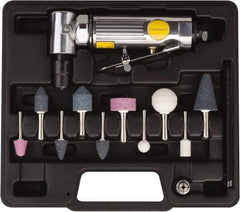 Value Collection - 1/4" Spindle, 22,000 RPM, 90° Angle Handle, Air Die Grinder Set - 4 CFM Air Consumption, 90 psi, 1/4" Inlet, 0.3 hp - Exact Tool & Supply