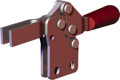 De-Sta-Co - 151 Lb Holding Capacity, Horizontal Handle, Manual Hold Down Toggle Clamp - 60° Handle Movement, 90° Bar Opening, U-Bar, Flanged Base, Carbon Steel - Exact Tool & Supply