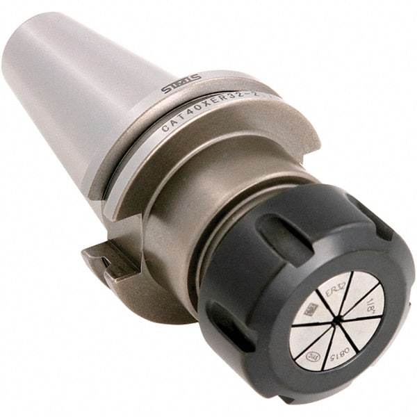 Techniks - 1/16 to 0.275" Capacity, 4" Projection, CAT40 Taper Shank, ER11 Collet Chuck - 6.687" OAL - Exact Tool & Supply