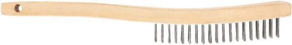 DeWALT - 15 Rows x 4 Columns Steel Scratch Brush - 10" OAL, 1-1/8" Trim Length, Wood Shoe Handle - Exact Tool & Supply