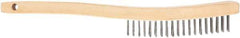 DeWALT - 15 Rows x 4 Columns Steel Scratch Brush - 10" OAL, 1-1/8" Trim Length, Wood Shoe Handle - Exact Tool & Supply