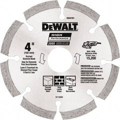 DeWALT - 4-1/2" Diam, 5/8 & 7/8" Arbor Hole Diam, Wet & Dry Cut Saw Blade - Diamond Matrix, Standard Round Arbor - Exact Tool & Supply