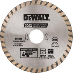 DeWALT - 4-1/2" Diam, 5/8 & 7/8" Arbor Hole Diam, Wet & Dry Cut Saw Blade - Diamond Matrix, Standard Round Arbor - Exact Tool & Supply