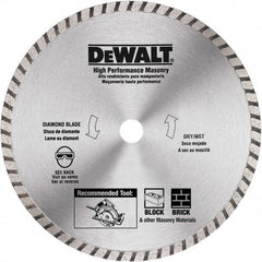 DeWALT - 7" Diam, 5/8 & 7/8" Arbor Hole Diam, Wet & Dry Cut Saw Blade - Diamond Matrix, Standard Round Arbor - Exact Tool & Supply