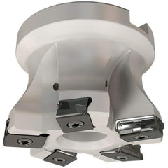 Iscar - 5 Inserts, 63mm Cut Diam, 27mm Arbor Diam, 3mm Max Depth of Cut, Indexable Square-Shoulder Face Mill - 0/90° Lead Angle, 50mm High, HTP LNHT 1006 Insert Compatibility, Through Coolant, Series TangPlunge - Exact Tool & Supply