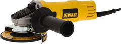 DeWALT - 4-1/2" Wheel Diam, 12,000 RPM, Corded Angle & Disc Grinder - 5/8-11 Spindle, 120 Volts, 7 Amps - Exact Tool & Supply