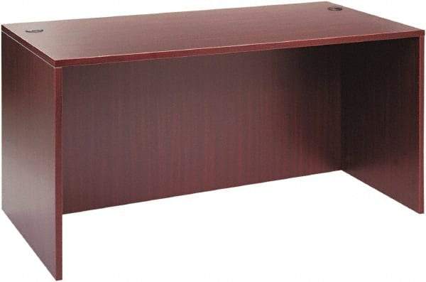 ALERA - Woodgrain Laminate Desk Shell - 59-1/8" Wide x 29-1/2" Deep x 29-5/8" High, Mahogany - Exact Tool & Supply