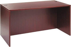 ALERA - Woodgrain Laminate Desk Shell - 59-1/8" Wide x 29-1/2" Deep x 29-5/8" High, Mahogany - Exact Tool & Supply