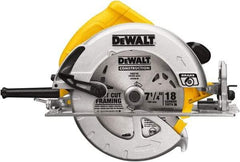 DeWALT - 15 Amps, 7-1/4" Blade Diam, 5,200 RPM, Electric Circular Saw - 120 Volts, 5/8" Arbor Hole, Right Blade - Exact Tool & Supply