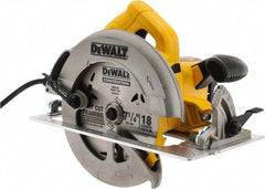 DeWALT - 15 Amps, 7-1/4" Blade Diam, 5,200 RPM, Electric Circular Saw - 120 Volts, 5/8" Arbor Hole, Right Blade - Exact Tool & Supply