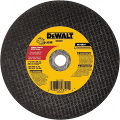 DeWALT - 7" 24 Grit Aluminum Oxide Cutoff Wheel - 1/8" Thick, 5/8" Arbor, 8,700 Max RPM, Use with Angle Grinders - Exact Tool & Supply