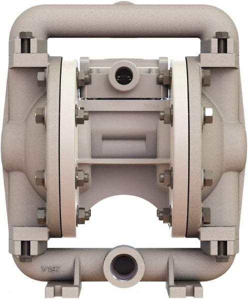 Versa-Matic - 1/2" NPT, Air Operated Diaphragm Pump - Santoprene Diaphragm, Stainless Steel Housing - Exact Tool & Supply