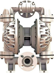 Versa-Matic - 1-1/4 \x96 1-1/2 NPT, Air Operated Diaphragm Pump - PTFE Diaphragm, Polypropylene Housing - Exact Tool & Supply