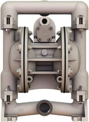 Versa-Matic - 1" NPT, Air Operated Diaphragm Pump - Santoprene Diaphragm, Stainless Steel Housing - Exact Tool & Supply