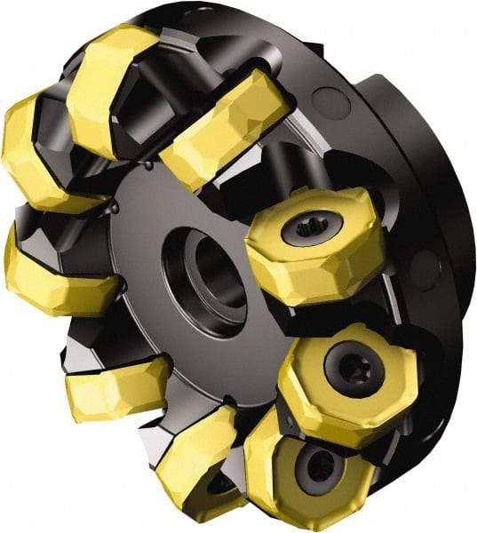 Sandvik Coromant - 10" Cut Diam, 2-1/2" Arbor Hole, 5.2mm Max Depth of Cut, 42° Indexable Chamfer & Angle Face Mill - 16 Inserts, 745R-2109 Insert, Right Hand Cut, 16 Flutes, Through Coolant, Series Coromill 745 - Exact Tool & Supply