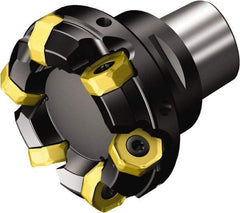 Sandvik Coromant - 80mm Cut Diam, 80mm Arbor Hole, 5.2mm Max Depth of Cut, 42° Indexable Chamfer & Angle Face Mill - 6 Inserts, 745R-2109 Insert, Right Hand Cut, 6 Flutes, Through Coolant, Series Coromill 745 - Exact Tool & Supply
