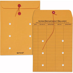 Quality Park - Mailers, Sheets & Envelopes; Type: Inter-Department Envelopes ; Style: String & Button ; Width (Inch): 12 ; Length (Inch): 9 ; Box Quantity: 100 ; Size: 9 x 12 - Exact Tool & Supply