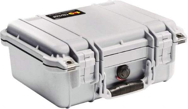 Pelican Products, Inc. - 11-5/8" Wide x 6" High, Clamshell Hard Case - Silver, Polyethylene - Exact Tool & Supply