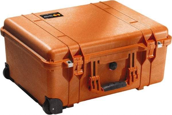 Pelican Products, Inc. - 17-59/64" Wide x 10-27/64" High, Clamshell Hard Case - Orange, Polyethylene - Exact Tool & Supply