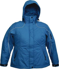 Viking - Size 2XL, Blue, Rain, Wind Resistant Jacket - 51" Chest, 4 Pockets, Detachable Hood - Exact Tool & Supply