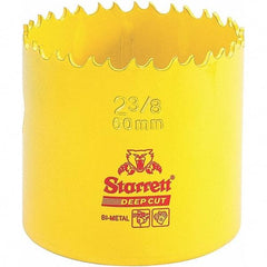 Starrett - 2-3/8" Diam, 2" Cutting Depth, Hole Saw - Steel Saw, Toothed Edge - Exact Tool & Supply