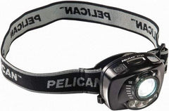 Pelican Products, Inc. - White LED Bulb, 200 Lumens, Hands-free Flashlight - Black Plastic Body, 3 AA Alkaline Batteries Included - Exact Tool & Supply