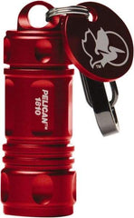 Pelican Products, Inc. - White LED Bulb, 16 Lumens, Mini Flashlight - Red Aluminum Body, 4 Button/Coin Cell Alkaline Batteries Included - Exact Tool & Supply