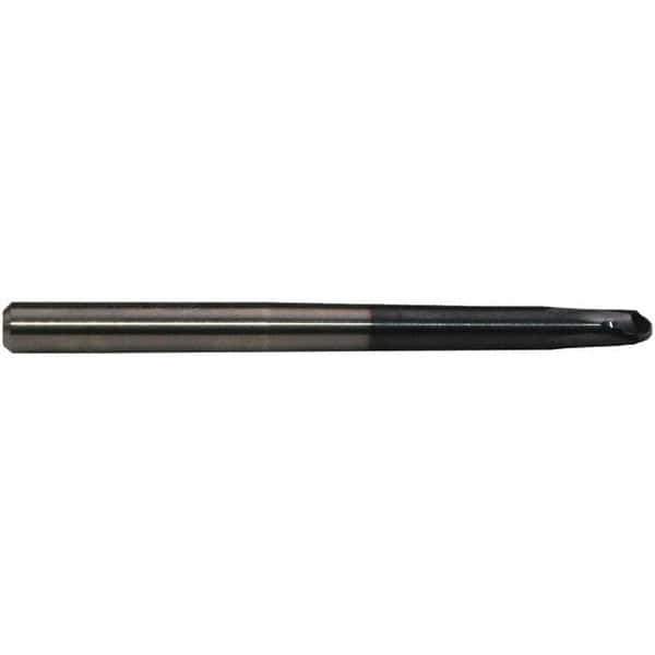 Emuge - 12mm Diam, 9mm LOC, 2 Flute Solid Carbide Ball End Mill - TiAlN Finish, Single End, 120mm OAL, 12mm Shank Diam, Ball Flute - Exact Tool & Supply